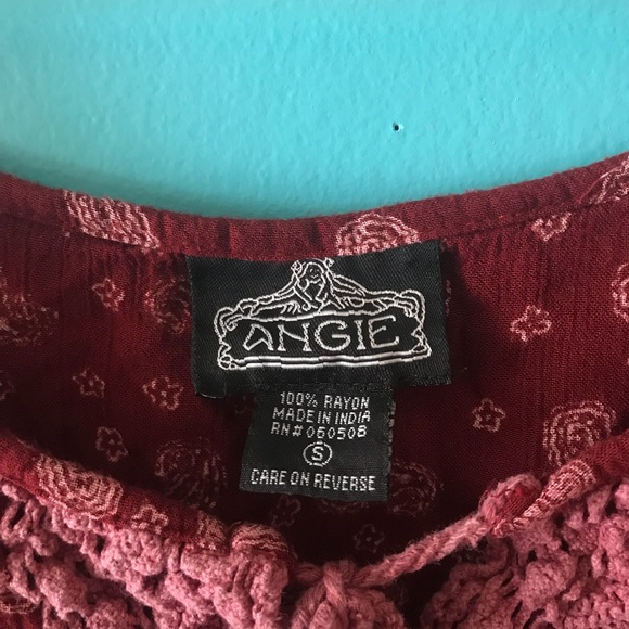 Red Cold Shoulder Shirt - Picture 3 of 4